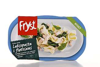 FOR LITE FISK: Laksepasta i fløtesaus fra Fryst. FOR LITE FISK: Laksepasta i fløtesaus fra Fryst.
