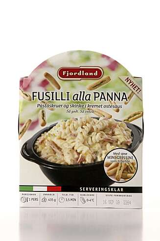 MYE AV DET MESTE: Fusilli alla panna fra Fjordland. MYE AV DET MESTE: Fusilli alla panna fra Fjordland.