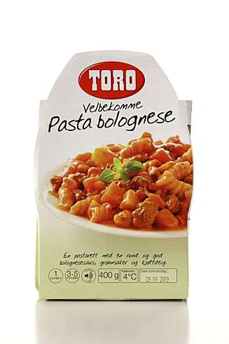 FLEST KALORIER: Pasta bolognese fra Toro. FLEST KALORIER: Pasta bolognese fra Toro.