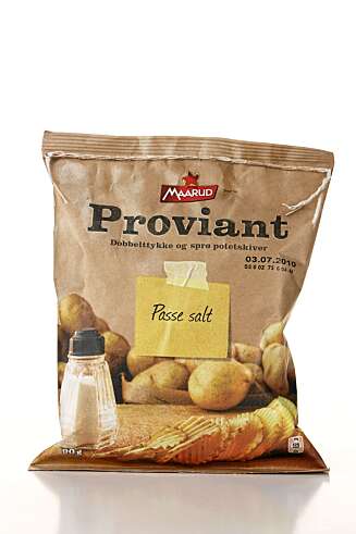 LITE SALT: Chipsen smaker lite salt og kunne gjerne hatt litt mere smak av dette. LITE SALT: Chipsen smaker lite salt og kunne gjerne hatt litt mere smak av dette.