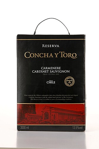 GOD FYLDE: Concha y Toro Carmenere Cabernet Sauvignon Reserva 2008 har bløte tanniner, god fylde og middels syre. Den beste chileneren. GOD FYLDE: Concha y Toro Carmenere Cabernet Sauvignon Reserva 2008 har bløte tanniner, god fylde og middels syre. Den beste chileneren.