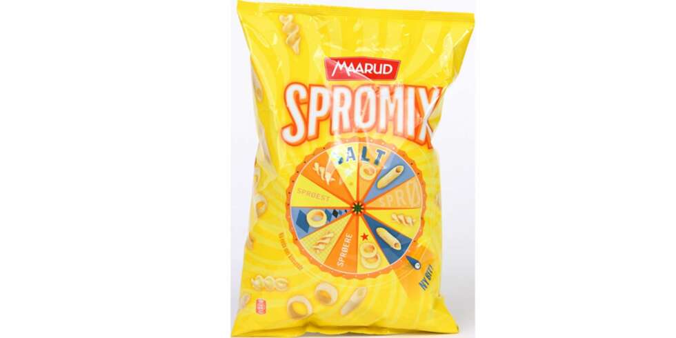 TEST AV BARNEPOTETGULL: Sprømix, salt. TEST AV BARNEPOTETGULL: Sprømix, salt.