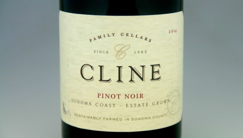 TIL PINNEKJØTT: Cline Sonoma Coast Pinot Noir 2014. TIL PINNEKJØTT: Cline Sonoma Coast Pinot Noir 2014.