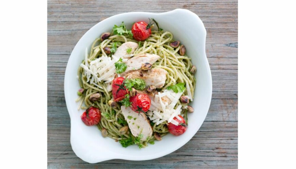 SUNT, GODT OG BILLIG: Fullkornspasta med pesto og kylling passer godt til #shapeupkickstart-programmet SUNT, GODT OG BILLIG: Fullkornspasta med pesto og kylling passer godt til #shapeupkickstart-programmet