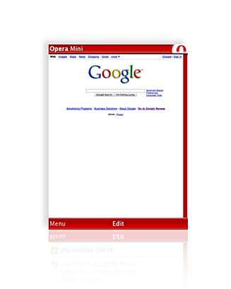 GOOGLE: Google på mobilen er nyttig. Her vises Google nettside via nettleseren Opera Mini. GOOGLE: Google på mobilen er nyttig. Her vises Google nettside via nettleseren Opera Mini.