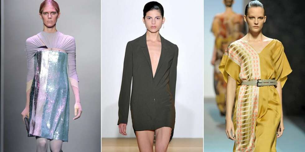 SLIK BLIR VÅREN: Ekspertene spår at vi kommer til å kle oss i paljetter, dressjakker og afrikainspirerte klær til våren. Her fra Balenciaga, Jil Sander og Missoni sine visninger. SLIK BLIR VÅREN: Ekspertene spår at vi kommer til å kle oss i paljetter, dressjakker og afrikainspirerte klær til våren. Her fra Balenciaga, Jil Sander og Missoni sine visninger.