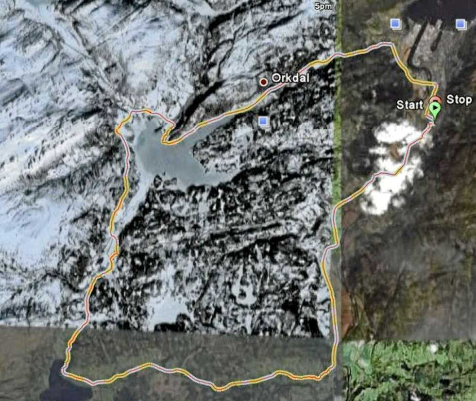 GOOGLE EARTH: Slik kan ruta se ut på Google Earth. GOOGLE EARTH: Slik kan ruta se ut på Google Earth.