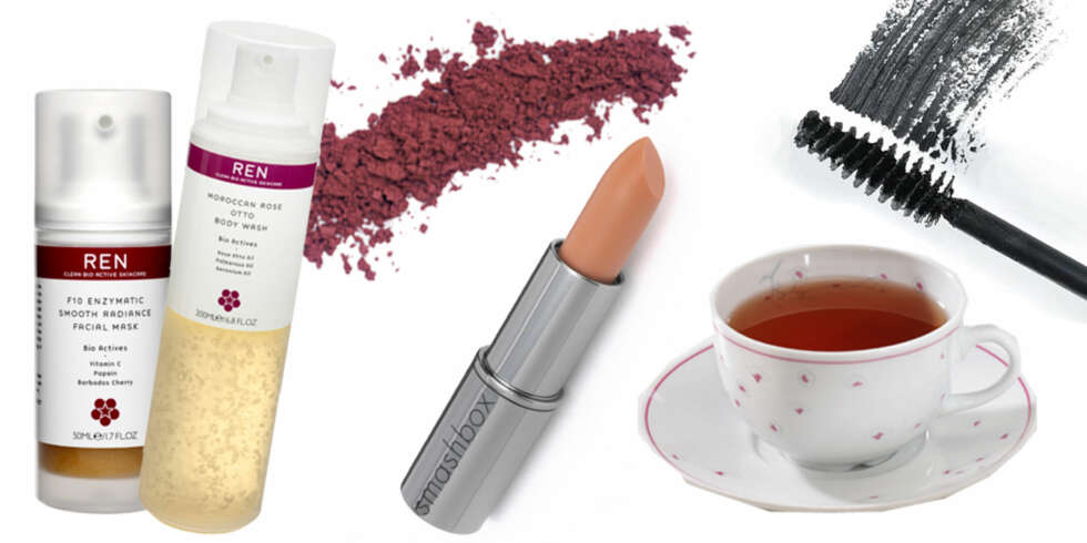 MINE BESTE KJØP: Fra venstre: Dusjsåpe fra REN, mineralpudder fra Isadora, leppestift fra Smashbox, te fra Pukka og maskara fra Lancome. MINE BESTE KJØP: Fra venstre: Dusjsåpe fra REN, mineralpudder fra Isadora, leppestift fra Smashbox, te fra Pukka og maskara fra Lancome.