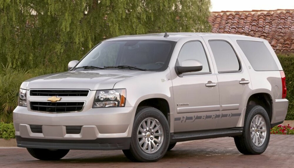 STOR HYBRID: Chevrolet Tahoe er en av de største hybridbilene tilgjengelig. Om den er veldig miljøvennlig er en annen sak... STOR HYBRID: Chevrolet Tahoe er en av de største hybridbilene tilgjengelig. Om den er veldig miljøvennlig er en annen sak...