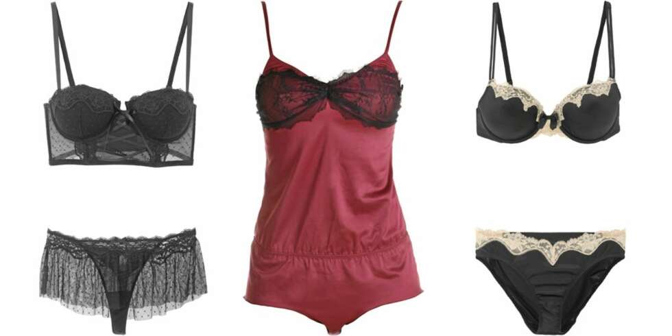 FRA VENSTRE: Sett fra H&M (kr 79 for bh og kr 69 for truse), body fra Diesel (kr 599), sett fra Chantelle (kr 600 for bh og kr 310 for truse). FRA VENSTRE: Sett fra H&M (kr 79 for bh og kr 69 for truse), body fra Diesel (kr 599), sett fra Chantelle (kr 600 for bh og kr 310 for truse).