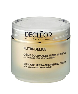 TØRR HUD TRENGER FETT: Decléor Nutri-delice ultra nourishing cream gir tilfører huden mye fettstoffer i tillegg til fuktighet. Kr 565. TØRR HUD TRENGER FETT: Decléor Nutri-delice ultra nourishing cream gir tilfører huden mye fettstoffer i tillegg til fuktighet. Kr 565.