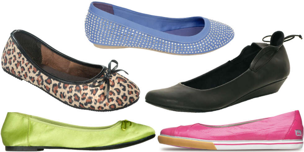 FRA VENSTRE: Grønne fra Din Sko (kr 199), leopardmønstret fra Ellos (kr 199), lyseblå fra Bianco (kr 550), svarte fra Blowfish (kr 699), rosa fra Clarks (kr 649). FRA VENSTRE: Grønne fra Din Sko (kr 199), leopardmønstret fra Ellos (kr 199), lyseblå fra Bianco (kr 550), svarte fra Blowfish (kr 699), rosa fra Clarks (kr 649).