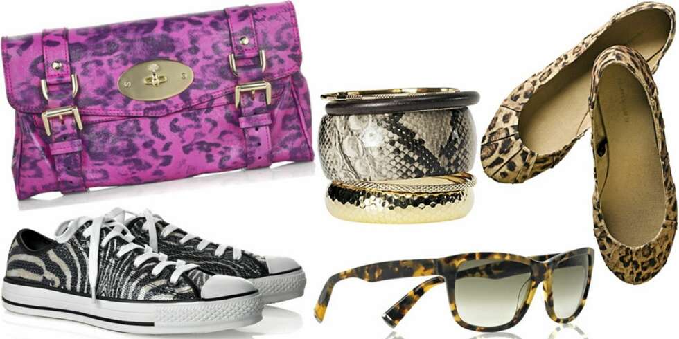FRA VENSTRE: Sko fra Converse (kr 500), veske fra Mulberry (kr 4727), 5 pk. armbånd fra H&M (kr 69,50), solbriller fra Michael Kors (kr 1270), sko fra H&M (kr 129). FRA VENSTRE: Sko fra Converse (kr 500), veske fra Mulberry (kr 4727), 5 pk. armbånd fra H&M (kr 69,50), solbriller fra Michael Kors (kr 1270), sko fra H&M (kr 129).