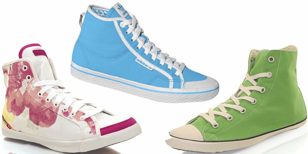 FRA VENSTRE: Diesel (kr 799), Adidas (kr 699), Converse (kr 699). FRA VENSTRE: Diesel (kr 799), Adidas (kr 699), Converse (kr 699).