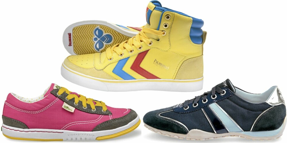 FRA VENSTRE: Simple Shoes (kr 700), Hummel (kr 900), Geox (kr 999). FRA VENSTRE: Simple Shoes (kr 700), Hummel (kr 900), Geox (kr 999).