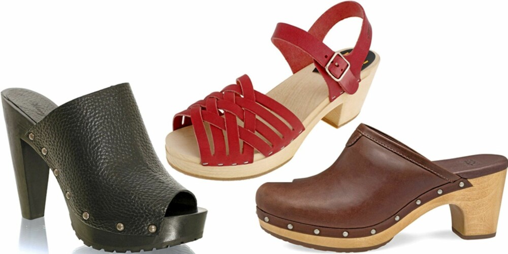 FRA VENSTRE: Mango (kr 699), Swedish Hasbeen (kr 1298), Ugg (kr 1600). FRA VENSTRE: Mango (kr 699), Swedish Hasbeen (kr 1298), Ugg (kr 1600).