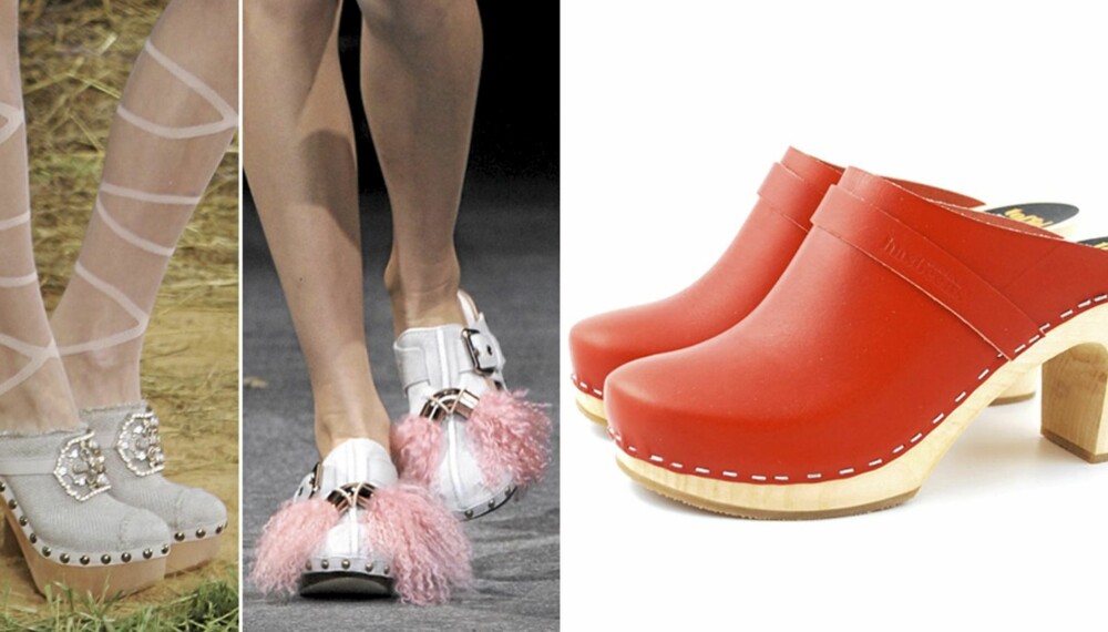 VÅRTREND: Tresko på catwalken til Chanel og Louis Vuitton, tresko fra det svenke merket Swedish Hasbeen (kr 1598). VÅRTREND: Tresko på catwalken til Chanel og Louis Vuitton, tresko fra det svenke merket Swedish Hasbeen (kr 1598).
