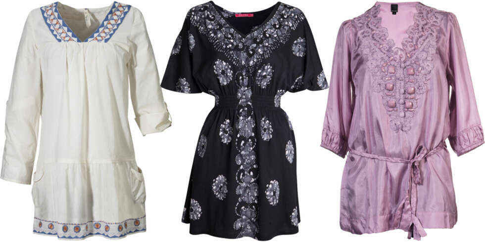 FRA VENSTRE: Pepe Jeans (kr 799), Indiska (kr 249), Ricco Vero (kr 1199). FRA VENSTRE: Pepe Jeans (kr 799), Indiska (kr 249), Ricco Vero (kr 1199).