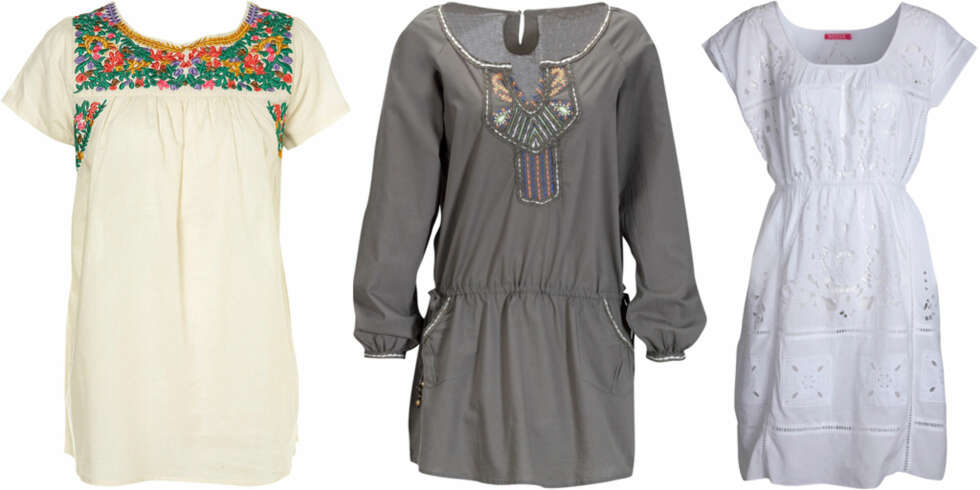 FRA VENSTRE: Topshop (kr 232), Pepe Jeans (kr 899), Jade Jagger for Indiska (kr 795). FRA VENSTRE: Topshop (kr 232), Pepe Jeans (kr 899), Jade Jagger for Indiska (kr 795).