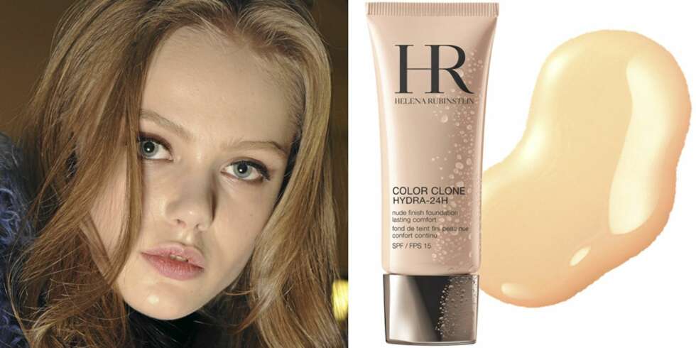 VAKKER HUD: På catwalken til Versace, Helena Rubinstein Color Clone Hydra-24H (kr 455), Lancôme Teint Miracle Foundation (kr 375). VAKKER HUD: På catwalken til Versace, Helena Rubinstein Color Clone Hydra-24H (kr 455), Lancôme Teint Miracle Foundation (kr 375).