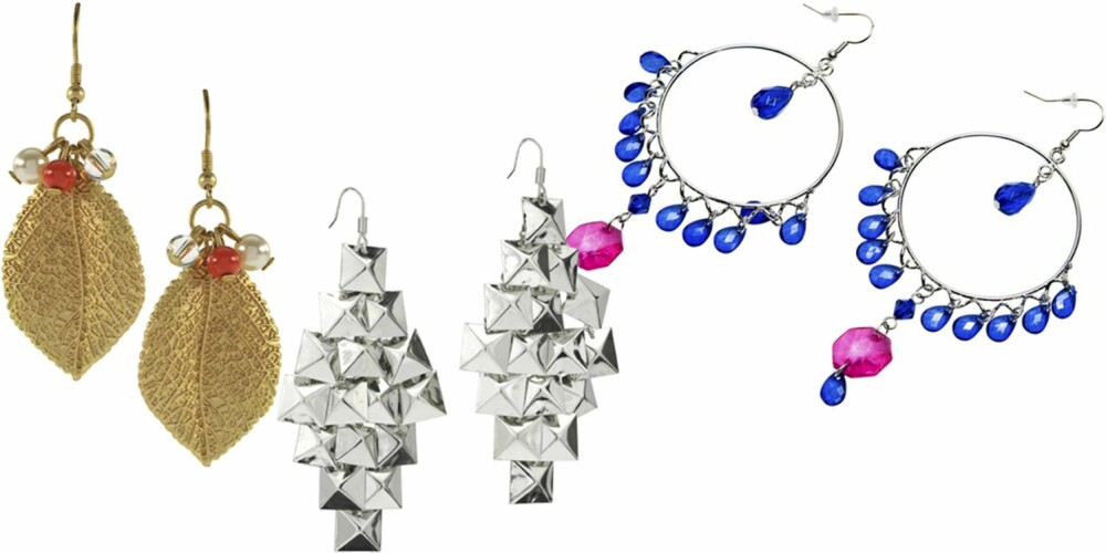 FRA VENSTRE: French Connection (kr 79), HM (kr 49), Glitter (kr 99). FRA VENSTRE: French Connection (kr 79), HM (kr 49), Glitter (kr 99).