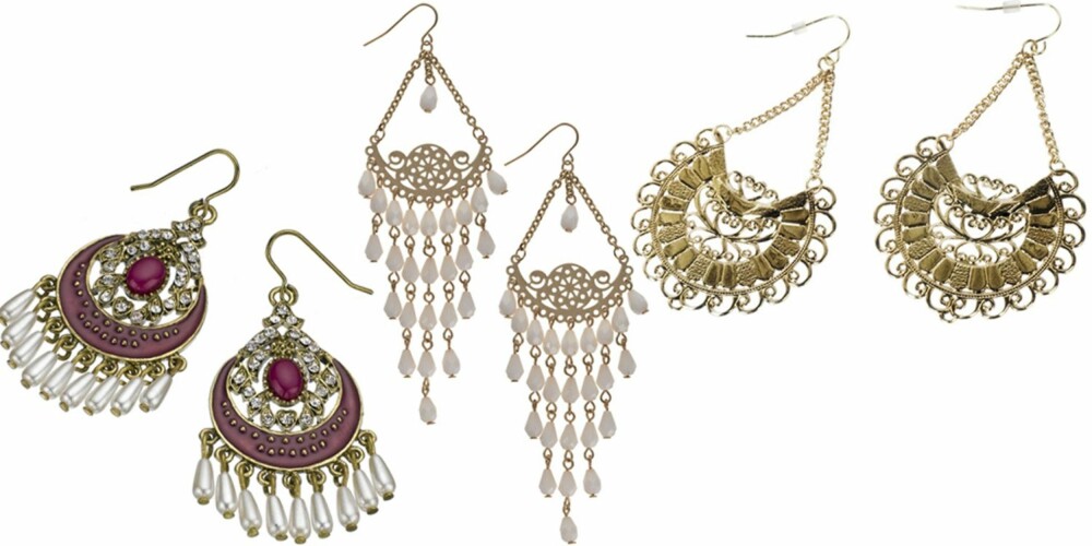 FRA VENSTRE: Accessorize (kr 150), Pieces (kr 79), Glitter (kr 59). FRA VENSTRE: Accessorize (kr 150), Pieces (kr 79), Glitter (kr 59).