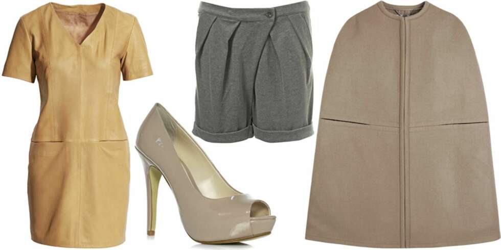 FRA VENSTRE: kjole fra H&M (kr 999), sko fra Next (kr 239), shorts fra Topshop (kr 190), cape fra Stella McCartney (kr 6696). FRA VENSTRE: kjole fra H&M (kr 999), sko fra Next (kr 239), shorts fra Topshop (kr 190), cape fra Stella McCartney (kr 6696).