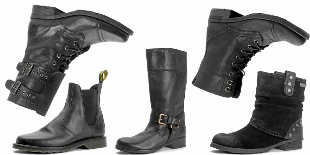 FRA VENSTRE: Eurosko (kr 995), Dr.Martens (kr 1399), Face/Eurosko (kr 1395), Bianco (kr 600), Replay (kr 1399). FRA VENSTRE: Eurosko (kr 995), Dr.Martens (kr 1399), Face/Eurosko (kr 1395), Bianco (kr 600), Replay (kr 1399).