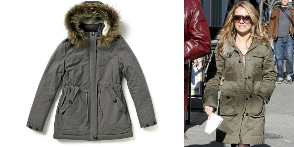 POPULÆR: Parkas fra Samsøe Samsøe (kr 1800), Becky Newton iført parkas på Ugly Betty-settet. POPULÆR: Parkas fra Samsøe Samsøe (kr 1800), Becky Newton iført parkas på Ugly Betty-settet.