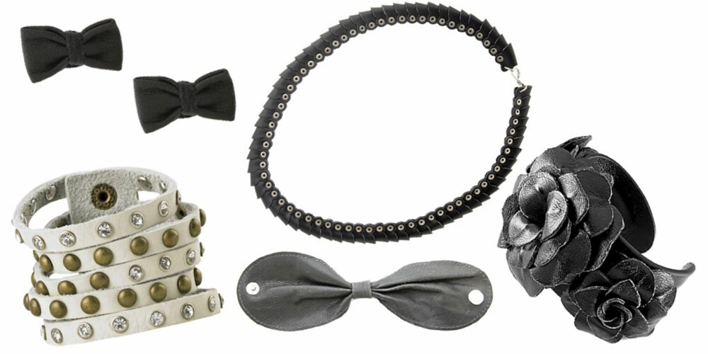 FRA VENSTRE: Øredobber fra Asos (kr 56), armbånd fra Cubus (kr 99), kjede fra Asos (kr 186), armbånd fra Rules By Mary (kr 149), armbånd fra HM (kr 79,50). FRA VENSTRE: Øredobber fra Asos (kr 56), armbånd fra Cubus (kr 99), kjede fra Asos (kr 186), armbånd fra Rules By Mary (kr 149), armbånd fra HM (kr 79,50).