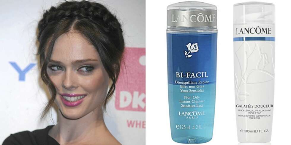COCO ROCHA: Elsker renseproduktene til Lancôme. Lancôme Bi-Facil Eye Makeup Remover (kr 265), Lancôme Galatèis Cleansing Fluid (kr 235). COCO ROCHA: Elsker renseproduktene til Lancôme. Lancôme Bi-Facil Eye Makeup Remover (kr 265), Lancôme Galatèis Cleansing Fluid (kr 235).