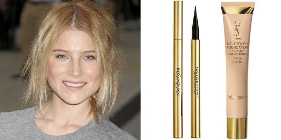 DREE HEMINGWAY: Har lagt sin elsk på sminke fra YSL. YSL Easy Eyeliner nr. 2 i fargen Dark Brown (kr 170), YSL Matt Touch Foundation nr. 2 Blond (kr 345). DREE HEMINGWAY: Har lagt sin elsk på sminke fra YSL. YSL Easy Eyeliner nr. 2 i fargen Dark Brown (kr 170), YSL Matt Touch Foundation nr. 2 Blond (kr 345).