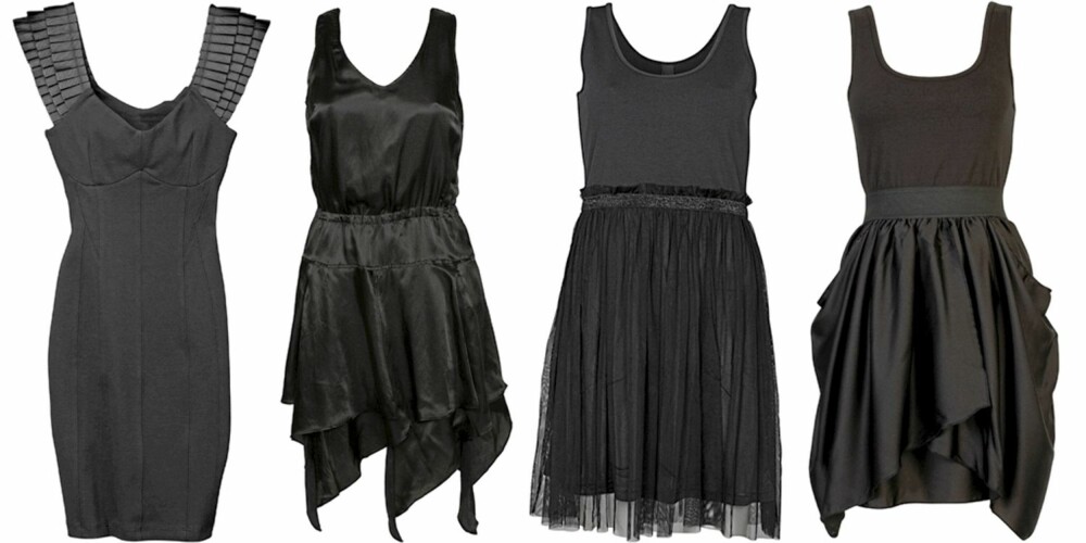 FRA VENSTRE: H&M (kr 349), Tiger of Sweden (kr 1499), Vila (kr 200), Bik Bok (kr 249). FRA VENSTRE: H&M (kr 349), Tiger of Sweden (kr 1499), Vila (kr 200), Bik Bok (kr 249).