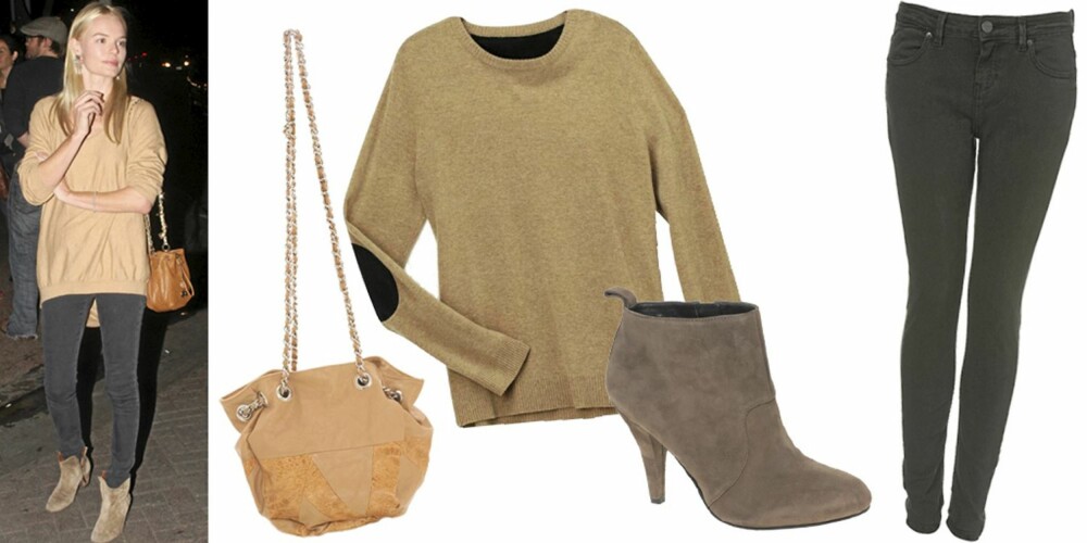 FRA VENSTRE: Veske fra Friis & Company (kr 419), genser fra H&M (kr 249), sko fra Nine West (kr 841), bukse fra Topshop (kr 374). FRA VENSTRE: Veske fra Friis & Company (kr 419), genser fra H&M (kr 249), sko fra Nine West (kr 841), bukse fra Topshop (kr 374).