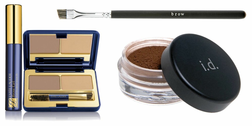 FRA VENSTRE: Estée Lauder Brow Setting Gel (kr 170), Estée Lauder Brow Perfecting Duo (kr 240), bareMinerals brow brush (kr 179), bareMinerals brynsskygge (kr 227) FRA VENSTRE: Estée Lauder Brow Setting Gel (kr 170), Estée Lauder Brow Perfecting Duo (kr 240), bareMinerals brow brush (kr 179), bareMinerals brynsskygge (kr 227)