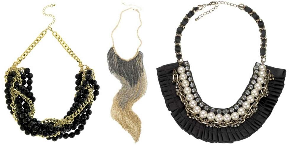 FRA VENSTRE: French Connection (kr 375), Bik Bok (kr 129), Accessorize (kr 189). FRA VENSTRE: French Connection (kr 375), Bik Bok (kr 129), Accessorize (kr 189).