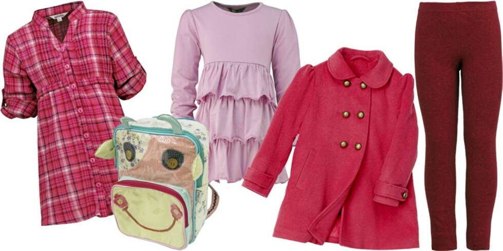 FRA VENSTRE: Tunika fra Cubus (kr 149), sekk fra Taj Wood & Scherer (kr 498), tunika fra Cubus (kr 149), kåpe fra H&M (kr 299), tights i ull fra Kids Case (kr 179). FRA VENSTRE: Tunika fra Cubus (kr 149), sekk fra Taj Wood & Scherer (kr 498), tunika fra Cubus (kr 149), kåpe fra H&M (kr 299), tights i ull fra Kids Case (kr 179).
