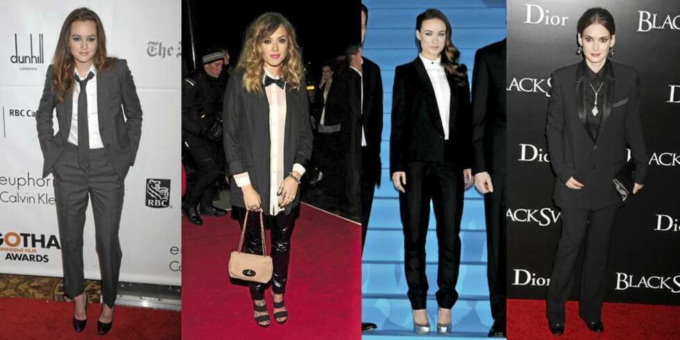 HERREDRESS: Leighton Meester, Fearne Cotton, Olivia Wilde og Winona Ryder er trendy i herredress denne sesongen. HERREDRESS: Leighton Meester, Fearne Cotton, Olivia Wilde og Winona Ryder er trendy i herredress denne sesongen.