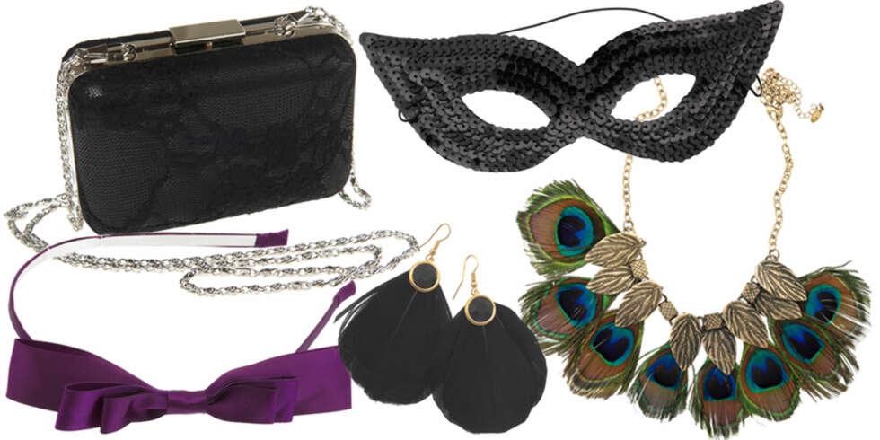 FRA VENSTRE: Hårbøyle fra Gina Tricot (kr 69), veske fra Only (kr 230), øredobber fra JC (kr 59), maske fra Accessorize (kr 39), kjede fra Accessorize (kr 259). FRA VENSTRE: Hårbøyle fra Gina Tricot (kr 69), veske fra Only (kr 230), øredobber fra JC (kr 59), maske fra Accessorize (kr 39), kjede fra Accessorize (kr 259).