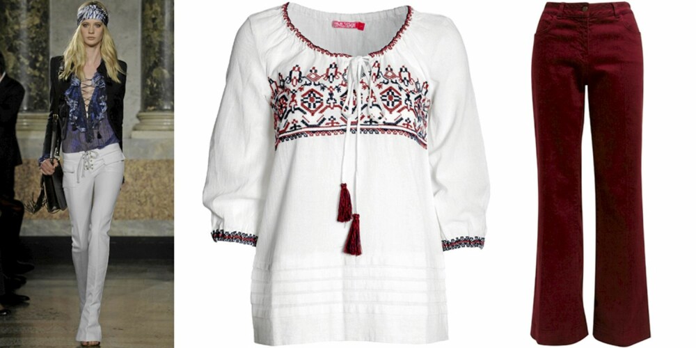 70-TALLS: På catwalken til Emilio Pucci, tunika fra Indiska (kr 349), bukse med sleng fra Asos (kr 300). 70-TALLS: På catwalken til Emilio Pucci, tunika fra Indiska (kr 349), bukse med sleng fra Asos (kr 300).