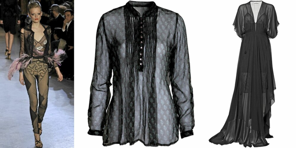 TRANSPARENT: På catwalken til Zac Pose, bluse fra Indiska (kr 299), kjole fra by Malene Birger (kr 4399). TRANSPARENT: På catwalken til Zac Pose, bluse fra Indiska (kr 299), kjole fra by Malene Birger (kr 4399).