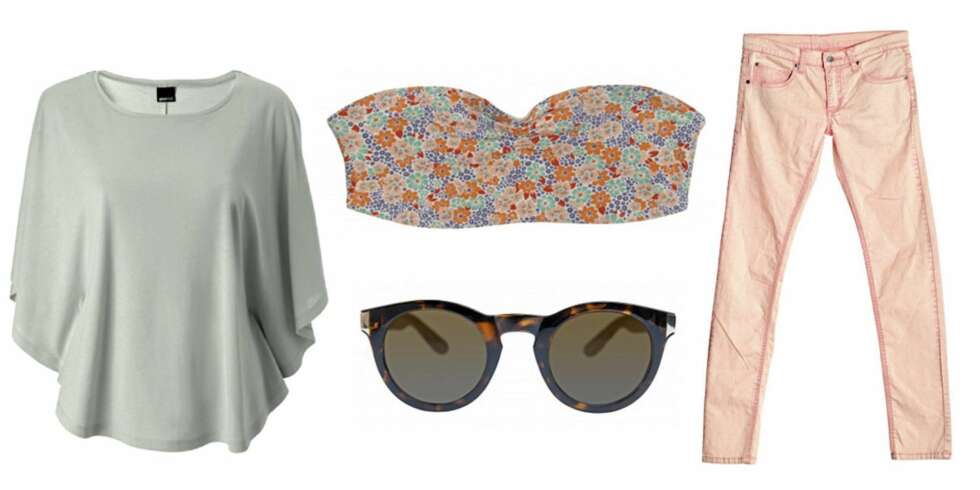 FRA VENSTRE: Topp fra Gina Tricot (kr 149), bustier fra Monki (kr 80), solbriller fra Monki (kr 100) og bukser fra Cheap Monday (kr 400) FRA VENSTRE: Topp fra Gina Tricot (kr 149), bustier fra Monki (kr 80), solbriller fra Monki (kr 100) og bukser fra Cheap Monday (kr 400)