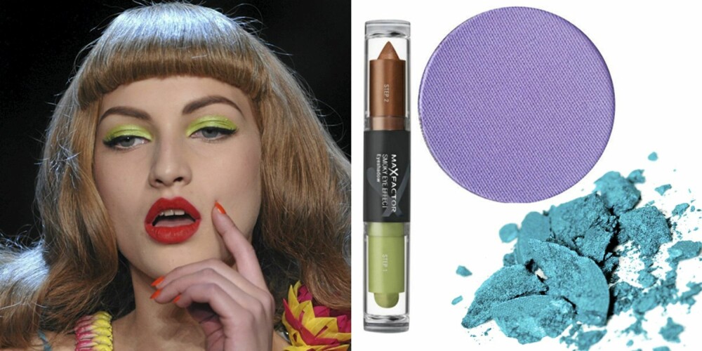 FRA VENSTRE: På catwalken til Dior, Max Factor Smokey Eye Effects Eyeshadow (kr 145), Make Up Store Microshadow i fargen lavender (kr 140), Lancôme Ombre Absolue Mono Eyeshadow nr. B30 (kr 230). FRA VENSTRE: På catwalken til Dior, Max Factor Smokey Eye Effects Eyeshadow (kr 145), Make Up Store Microshadow i fargen lavender (kr 140), Lancôme Ombre Absolue Mono Eyeshadow nr. B30 (kr 230).