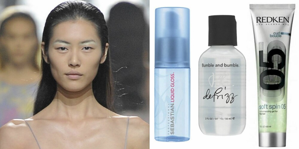 FRA VENSTRE: På catwalken til Dries van Noten, Sebastian Liquid Gloss (kr 310), Bumble og Bumble Defrizz (kr 305), Redken Soft Spin 05 (kr 290). FRA VENSTRE: På catwalken til Dries van Noten, Sebastian Liquid Gloss (kr 310), Bumble og Bumble Defrizz (kr 305), Redken Soft Spin 05 (kr 290).