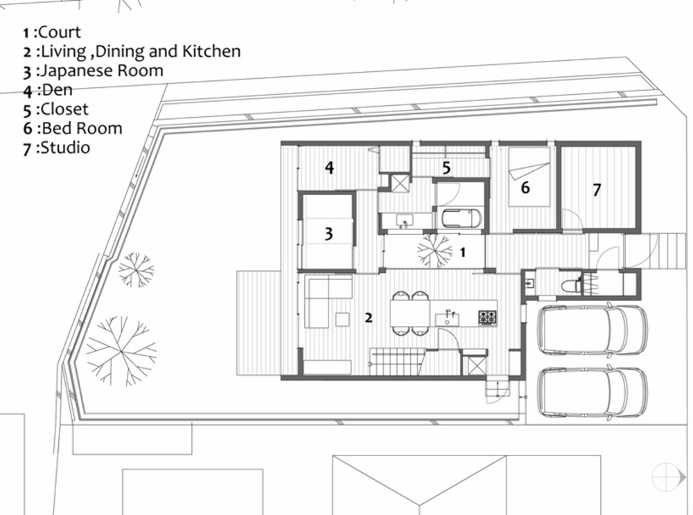 TEGNING: Slik planla arkitektene at denne boligen i Nara i Japan skulle fungere. TEGNING: Slik planla arkitektene at denne boligen i Nara i Japan skulle fungere.