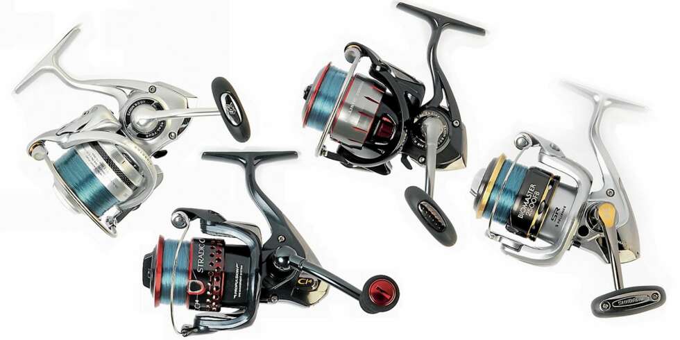 TERNINGKAST SEKS: Daiwa Caldia 3000, Shimano Biomaster 2500 FB, Shimano Stradic C14 F og Daiwa Ballistic 2500SH. TERNINGKAST SEKS: Daiwa Caldia 3000, Shimano Biomaster 2500 FB, Shimano Stradic C14 F og Daiwa Ballistic 2500SH.