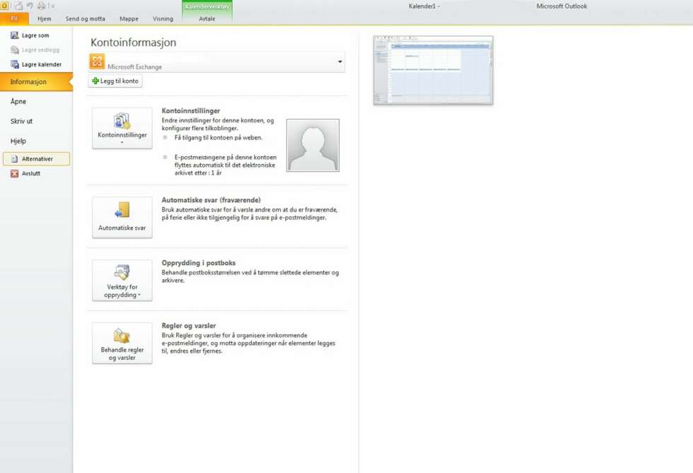 1. Åpne Outlook og gå til Fil -> Alternativer 1. Åpne Outlook og gå til Fil -> Alternativer