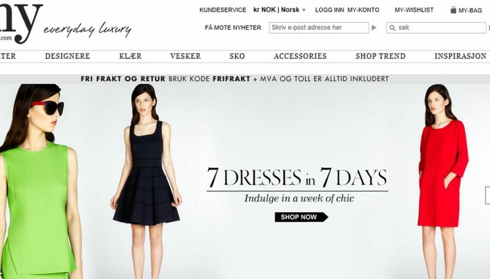 TEST AV NETTBUTIKKER: Test av Mywardrobe sin nettbutikk. TEST AV NETTBUTIKKER: Test av Mywardrobe sin nettbutikk.