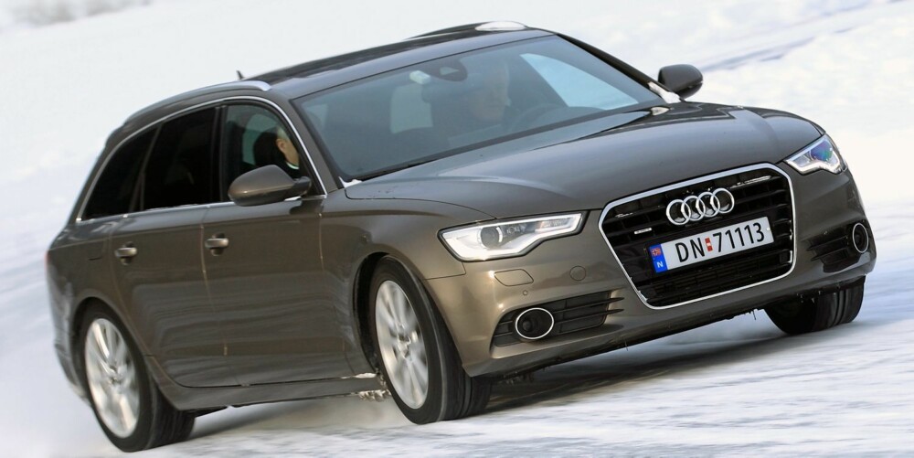 HELLER INGEN BAMBI: Audi A6 på glattisen. HELLER INGEN BAMBI: Audi A6 på glattisen.