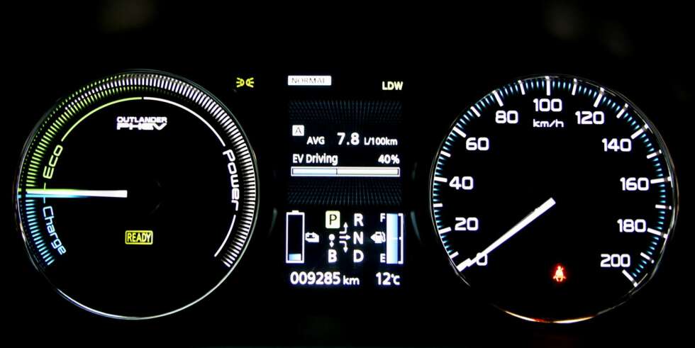 IKKE SOM OPPGITT: Vi oppnår et forbruk som er langt høyere enn oppgitt, og som i tillegg er høyere enn 2,2 DI-D automat. Likevel mener vi PHEV-versjonen for mange vil være et smartere kjøp enn 2,2 diesel. IKKE SOM OPPGITT: Vi oppnår et forbruk som er langt høyere enn oppgitt, og som i tillegg er høyere enn 2,2 DI-D automat. Likevel mener vi PHEV-versjonen for mange vil være et smartere kjøp enn 2,2 diesel.
